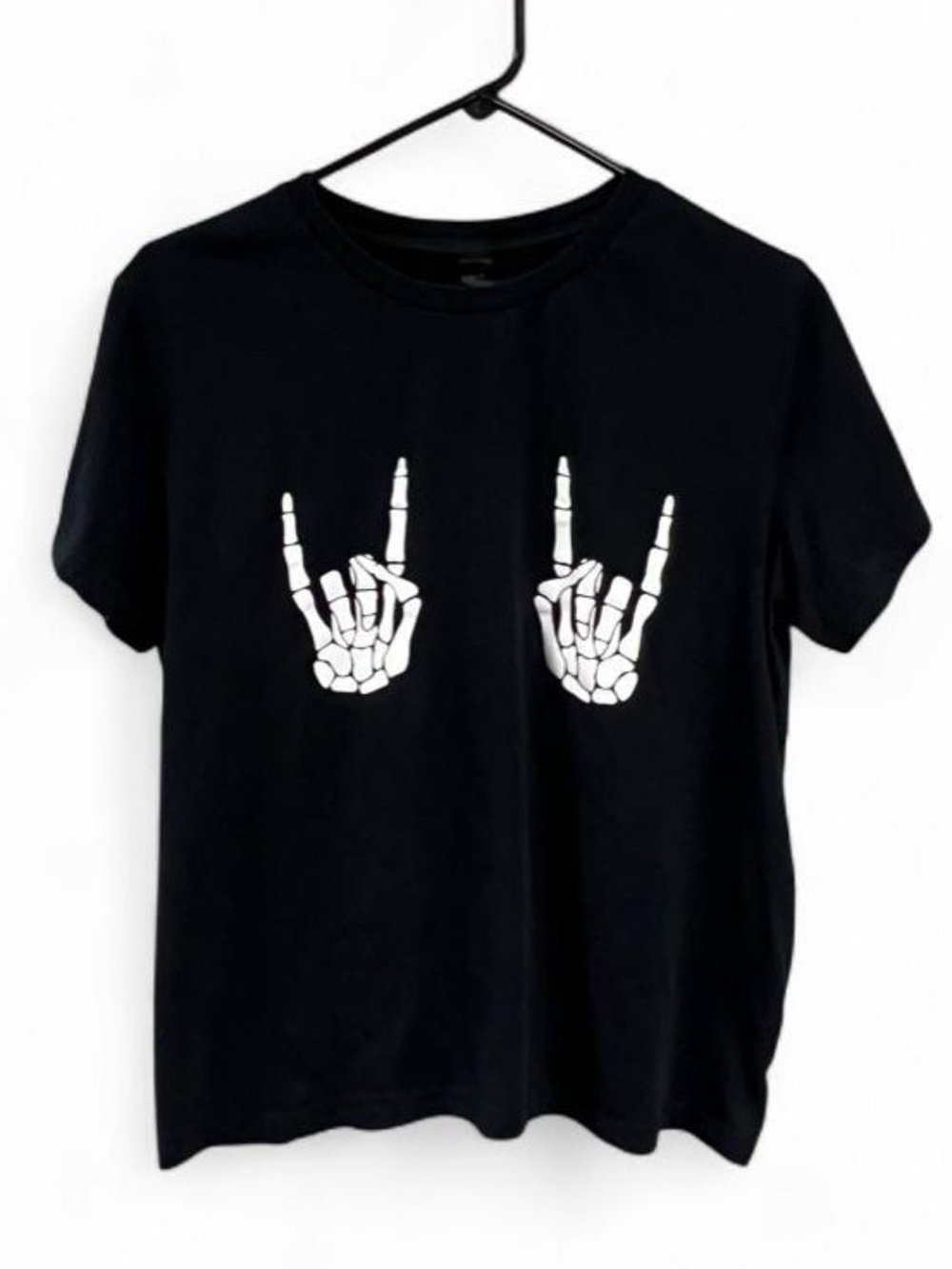 SHEIN Curve Skeleton Rock On Graphic Tee 0XL